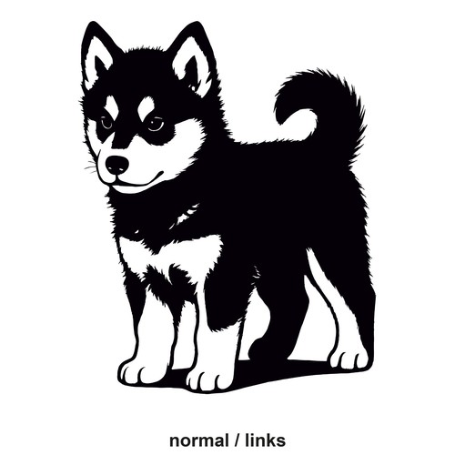 Adesivo husky cucciolo - cucciolo, 20x25