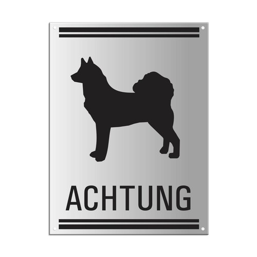Cartello attenzione cane husky - attenzione,
