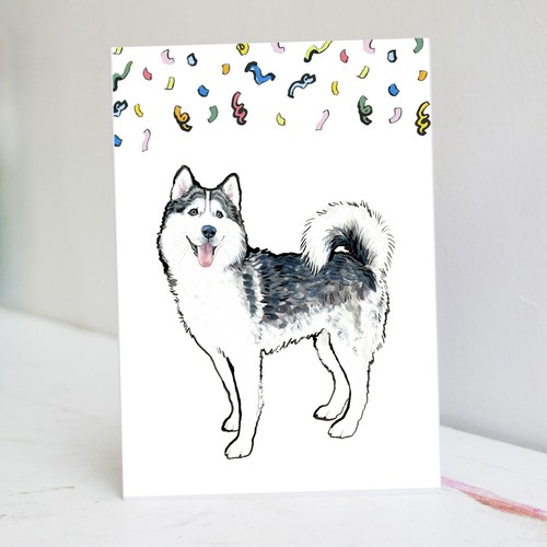 Biglietto compleanno husky - compleanno,