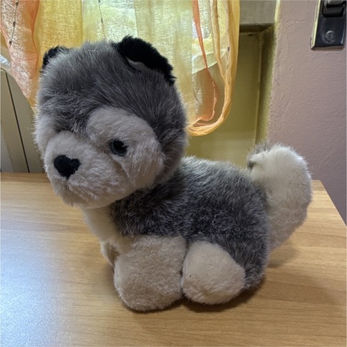 Peluche cane tipo husky grigio - peluche,