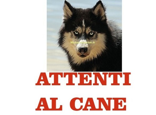 Husky cartello targa attenti - husky,